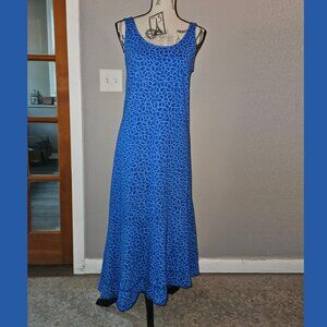 Fresh Produce Summer Maxi Dress - slight asymmetrical in blue pattern - Small